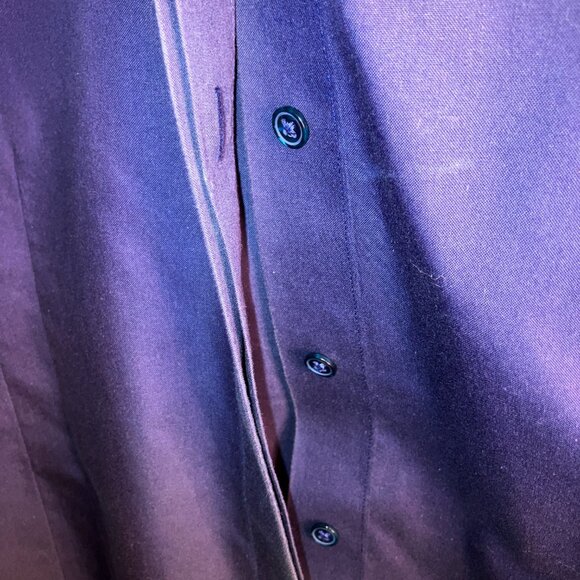 Gold Label Investments Non-Iron Midnight Blue 3/4 Sleeve Button Up Shirt Size 18 - Picture 4 of 6